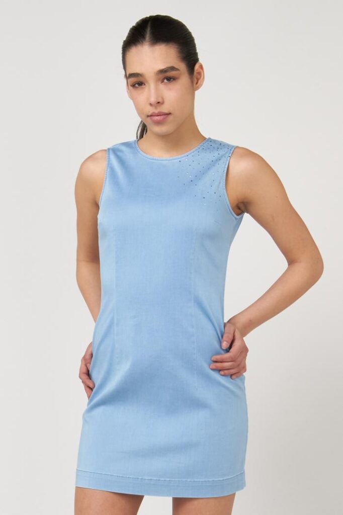women's light blue dress