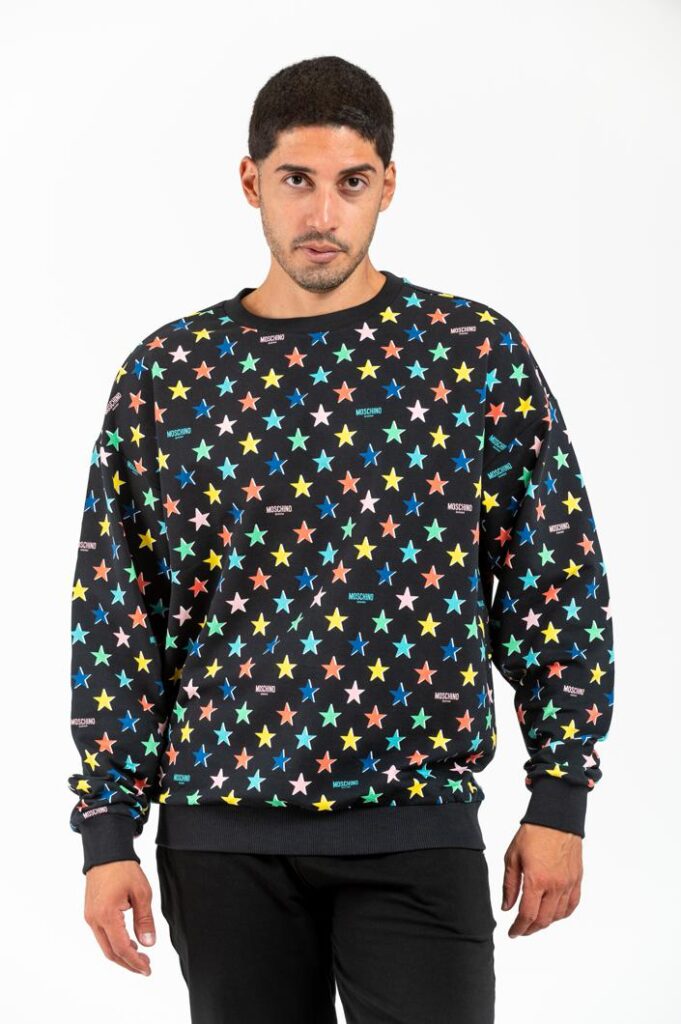 men's black graphic pullover sweatshirt
